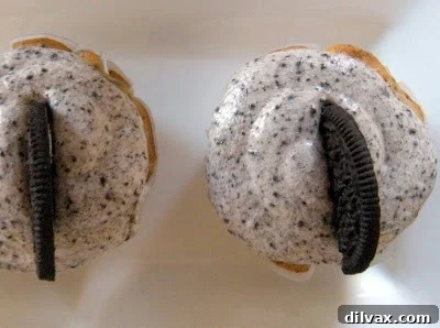 Oreo cupcake batter in mixing bowl