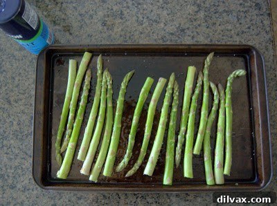 Fresh green asparagus spears, ready for preparation.