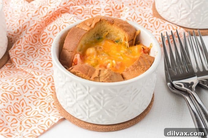 Delicious Baked Eggs in Toast Cups, ready for breakfast