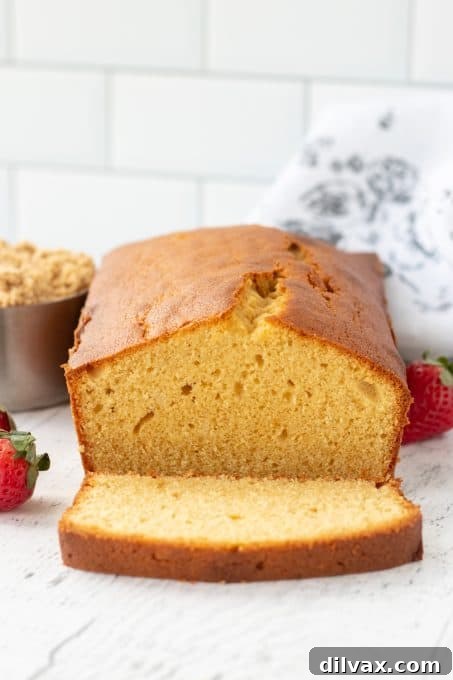 Butterscotch Pound Cake 7 Perfectly sliced brown sugar pound cake, showcasing its moist, tender crumb and golden interior.