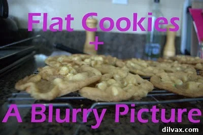 A close-up view of the baked White Chocolate Cake Batter Cookies.