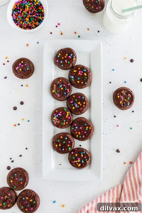 Delicious chocolate frosted brownie cookies ready for serving