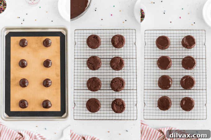 The final stages of easy Brownie Cookies adorned with cosmic sprinkles