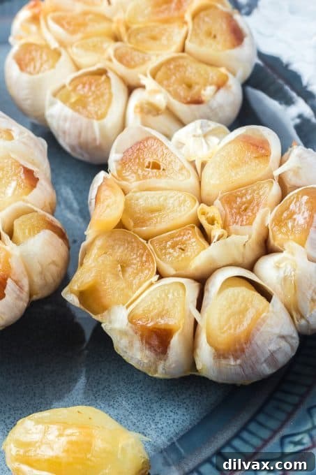 Garlic that has been roasted.