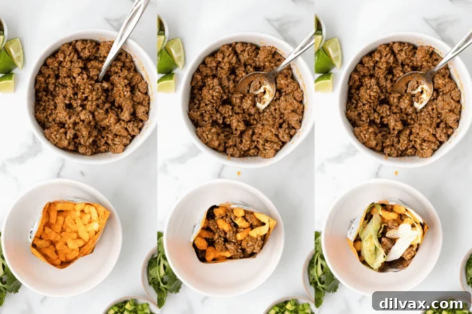 Grab-and-Go Taco Bags 6 2nd set of process shots for Walking Tacos.