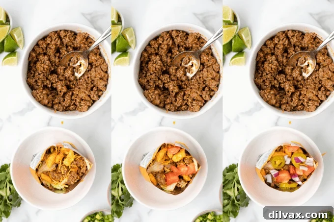 Grab-and-Go Taco Bags 7 3rd set of process shots for Walking Tacos.