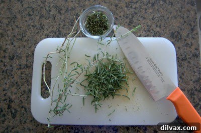 Ingredients laid out for Rosemary Flatbread preparation