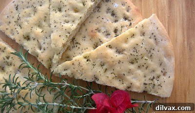 Close-up of a slice of Rosemary Flatbread