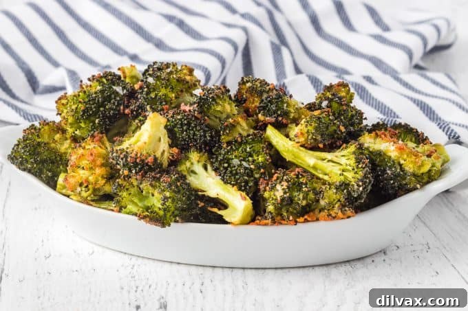 Roasted Parmesan Broccoli, perfectly golden and crispy