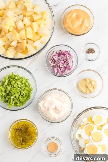 Ingredients for Chick fil A Potato Salad
