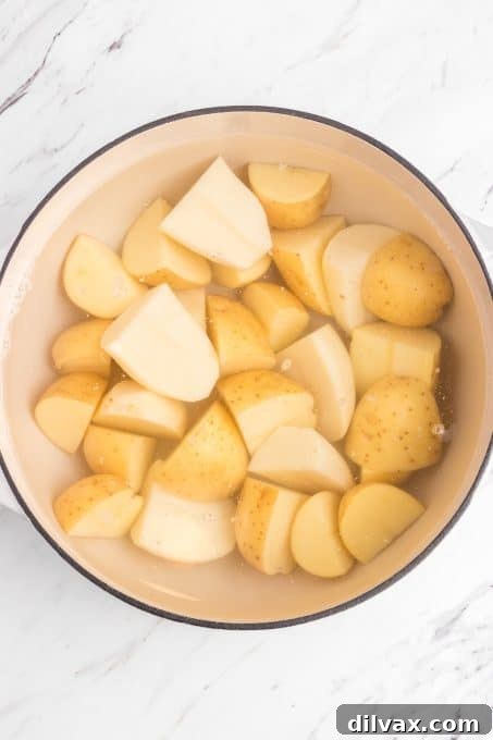 Cooking potatoes for a potato salad