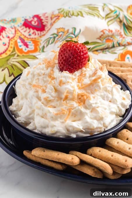 Coconut Pineapple Cloud Dip 10 Pineapple, cream cheese, Cool Whip, coconut and rum extract make this easy fruit dip.