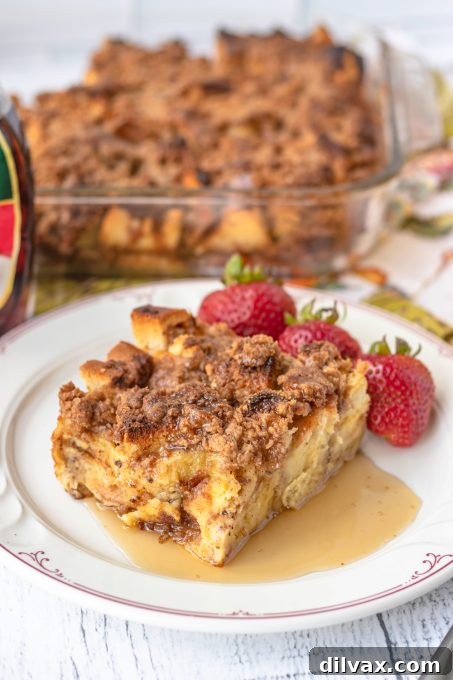 Cinnamon French Toast Casserole 8 Overnight French Toast ready to serve from the casserole dish.