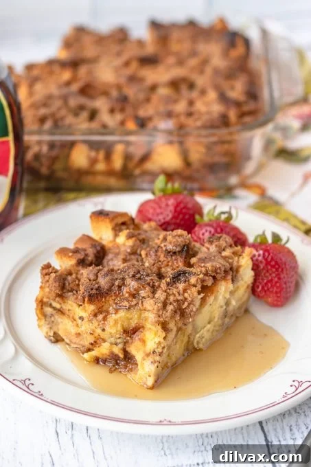 Overnight Cinnamon French Toast Bake 8 Make Ahead French Toast casserole, covered and ready for the fridge.