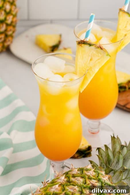 Tropical Empress 3 An ice cold cocktail made of rum, orange and pineapple juices.