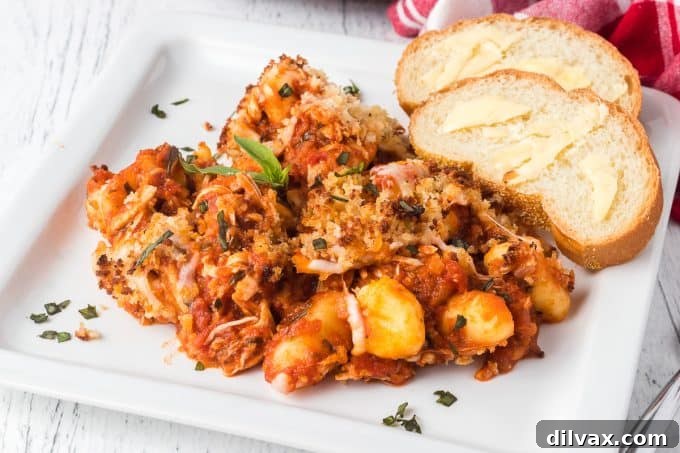 Chicken Parmesan Gnocchi, a delicious one-skillet meal ready in 30 minutes