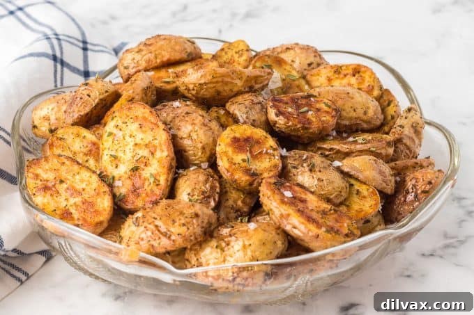 Perfectly Crispy Air Fryer Potato Bites 2 Crispy Air Fryer Baby Potatoes, golden brown and perfectly seasoned