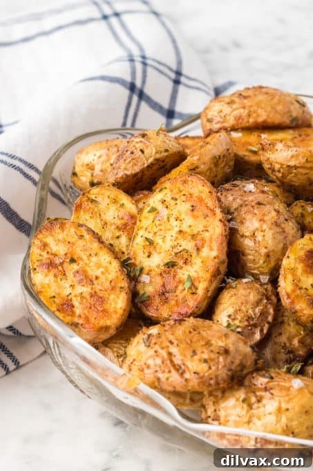 Perfectly Crispy Air Fryer Potato Bites 3 Close-up of seasoned baby potatoes ready for the air fryer