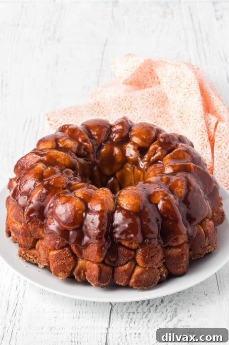 Moms Homemade Monkey Bread 8 A freshly baked cinnamon sugar Monkey Bread, ready to be enjoyed.