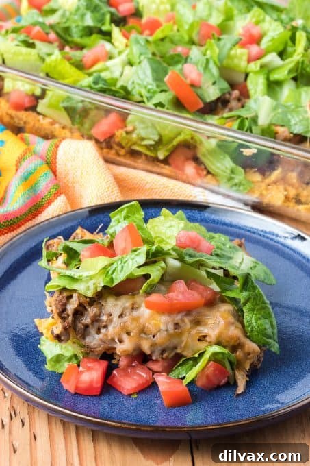 A mouthwatering baked taco beef casserole