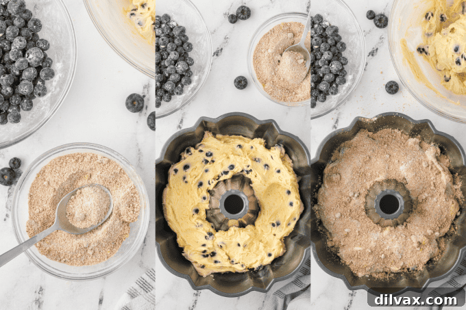 Blueberry Sour Cream Coffee Cake with Crumb Topping 7 2nd set of process photos for a Blueberry Sour Cream Coffee Cake