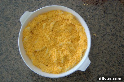 Shredded cheddar cheese over apples