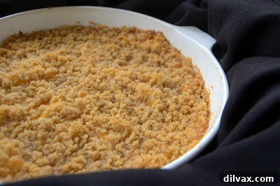 Baked apple and cheese casserole fresh from the oven