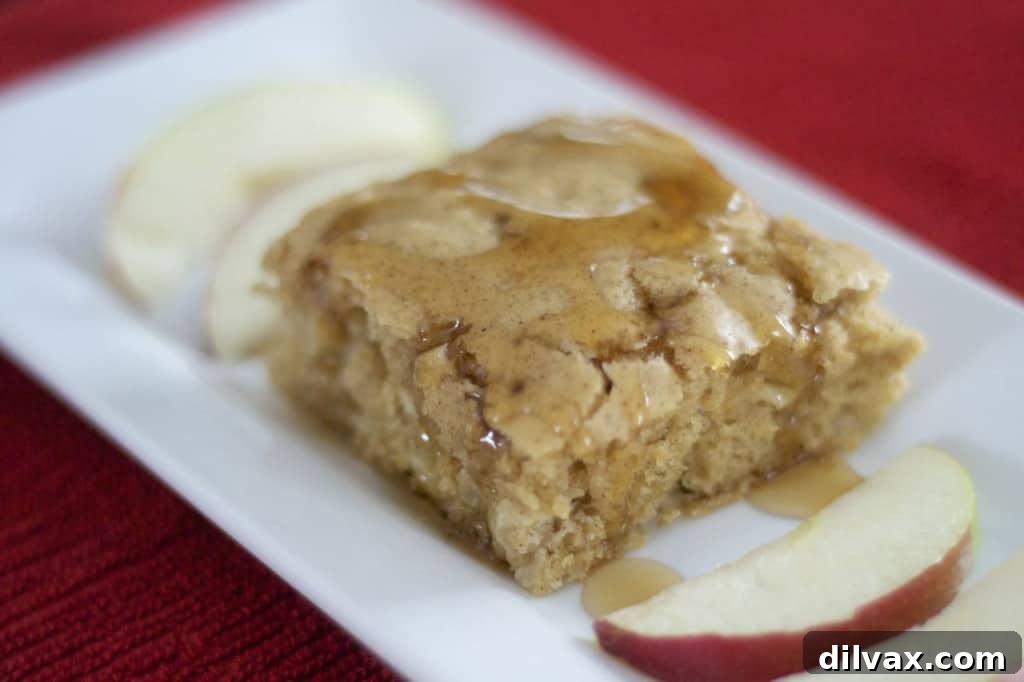 Baked Apple Cinnamon Pancake - the comforting tastes of apples and cinnamon in a pancake you bake in the oven. No need to stand at the stove to flip!