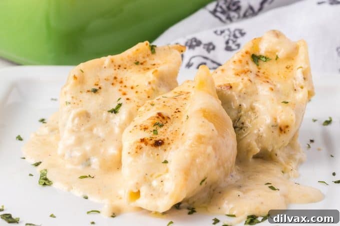 Chicken Alfredo Stuffed Shells