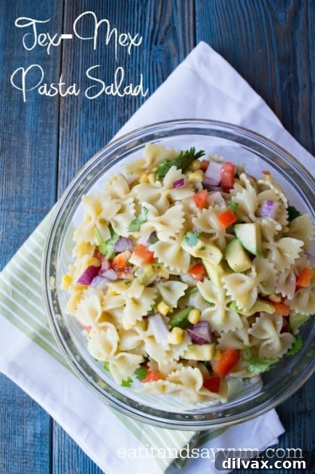 Refreshing Tex-Mex Pasta Salad, perfect for gatherings