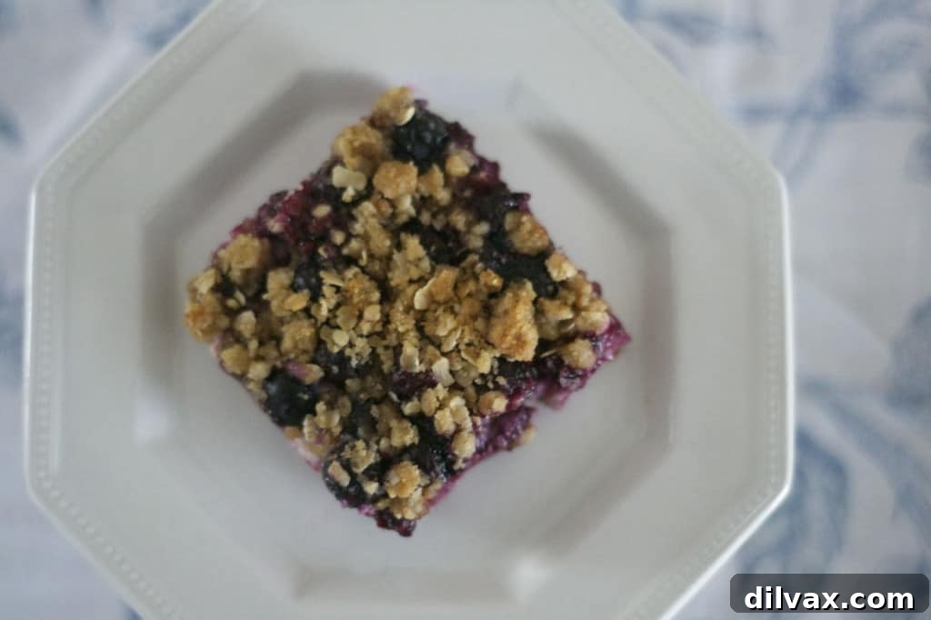 A freshly baked pan of Blueberry Lemon Cheesecake Bars cooling on a wire rack.