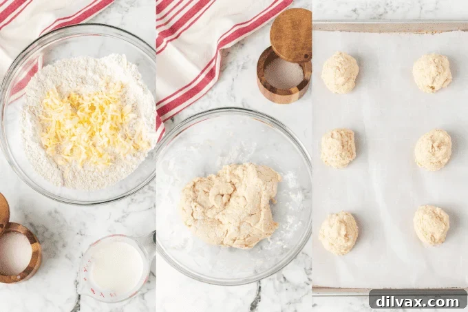 Step-by-step process photos for making Bisquick™ Shortcakes