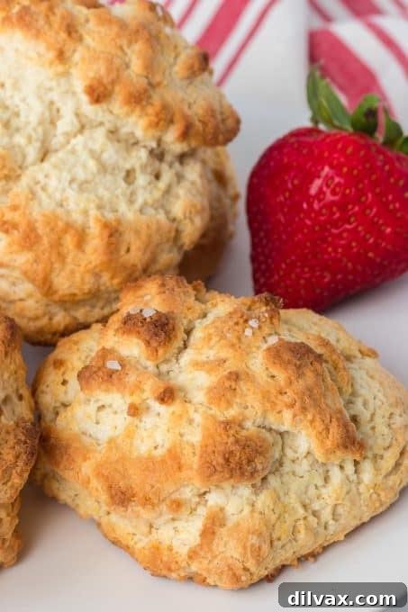 Easy biscuits for strawberry shortcake, beautifully arranged