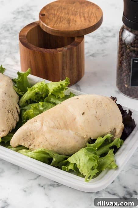 Poached Chicken breasts.