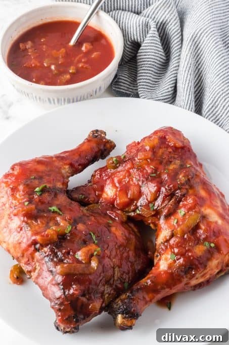 Grilled chicken basted with Homemade BBQ Sauce