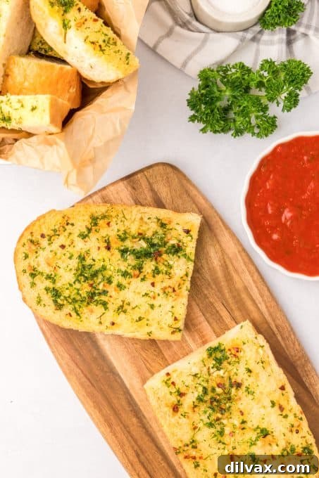 Lightning Fast Air Fryer Garlic Bread 9 A side dish of bread air fried with garlic butter.