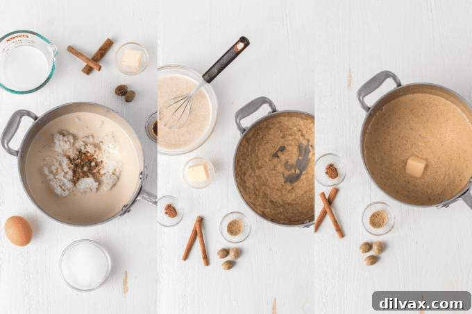 Silky Rice Pudding Perfection 7 Process photos for Creamy Rice Pudding.