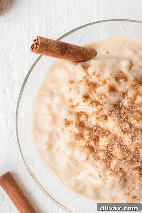 Silky Rice Pudding Perfection 9 A cinnamon stick in pudding made with rice.