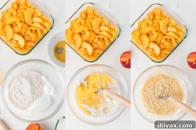 Effortless Golden Peach Cobbler 7 Step-by-step photos of the Peach Cobbler Recipe preparation