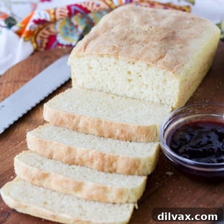Nook and Cranny Loaf 7 A freshly baked loaf of English Muffin Bread, showcasing its golden crust and inviting texture.