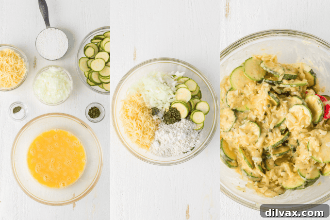 Process photos for Zucchini Casserole.