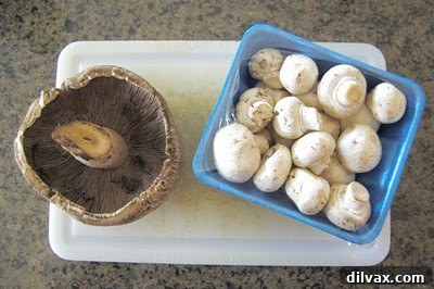 Golden Caramelized Onion and Mushroom Risotto Bake 3 A close-up shot of creamy Baked Mushroom Risotto, showcasing the vibrant mushrooms and golden caramelized onions, ready to be served from a bowl.