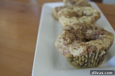 Baked Apple Cinnamon Crumb Muffins on a cooling rack