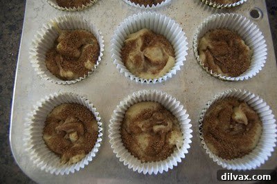 Swirling cinnamon into muffin batter