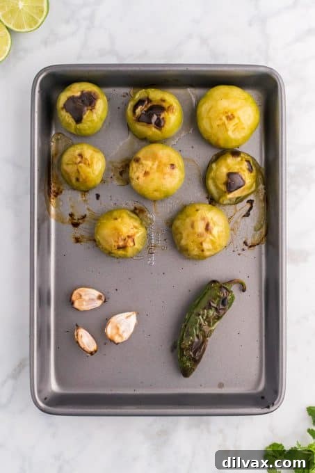 Vibrant Green Salsa 5 Roasted tomatillos, garlic, and jalapeno pepper.