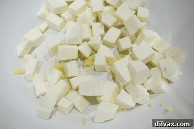 A close-up shot of Caprese pasta salad with pearl mozzarella, cherry tomatoes, and basil leaves.