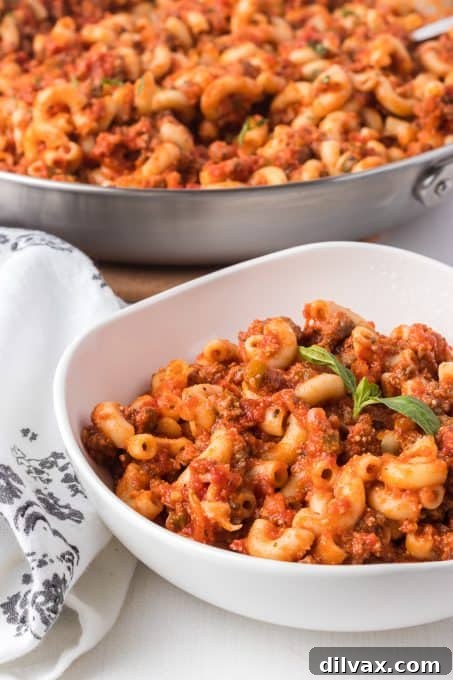 Cooked macaroni with tomato sauce, chopped tomatoes, onion, green pepper and Italian seasoning.