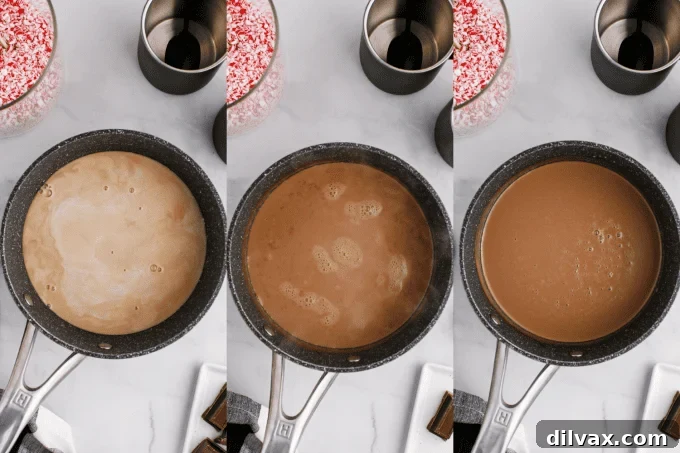 Crisp Mint Cocoa 5 Process steps for DIY Peppermint Mocha preparation