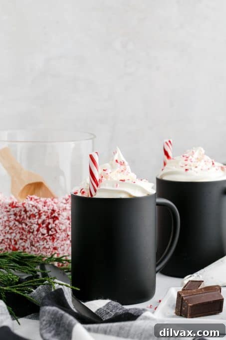 Crisp Mint Cocoa 10 Peppermint chocolate coffee lattes in various mugs