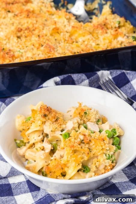 Comforting Turkey Noodle Bake 3 Hearty Leftover Turkey Noodle Casserole with a golden-brown topping